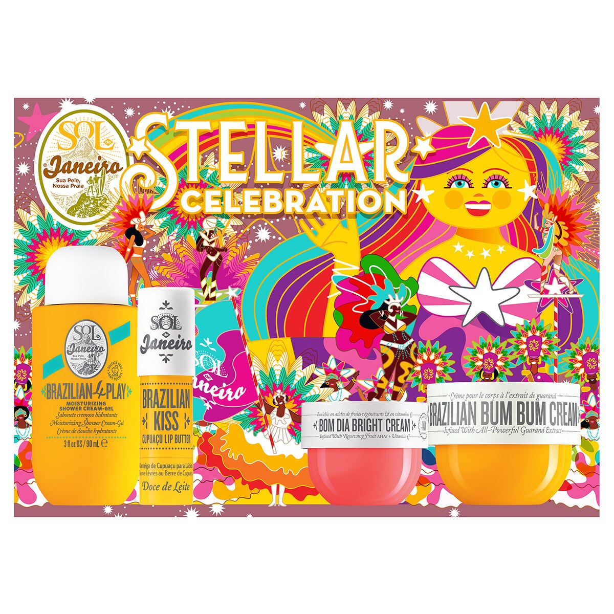 STELLAR CELEBRATIONS SET BY SOL DE JANEIRO (SET DE CUIDADO DE LA  PIEL)